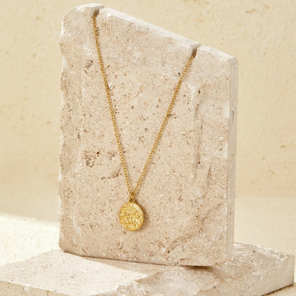 Celeste Smooth Disc Gold-Tone Pendant Necklace