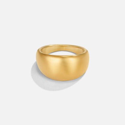 Celia Broad Gold-Tone Ring with a Rounded Edge