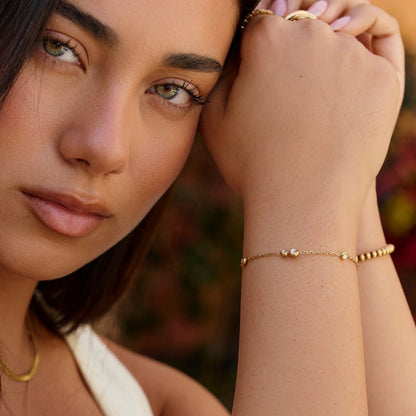 Celina Fine Chain Crystal Bracelet