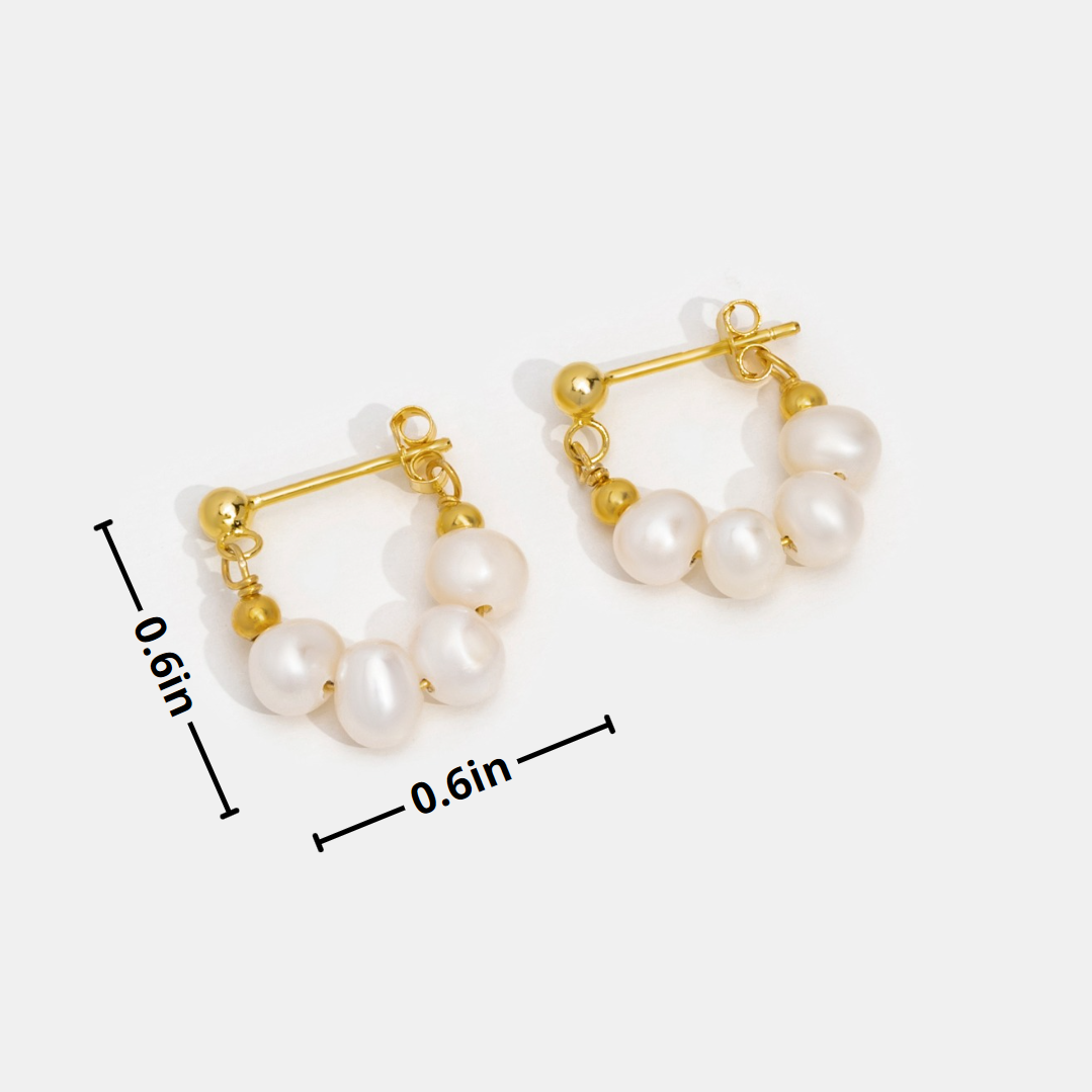 Celine Hoop Earrings with a Pearl Finish