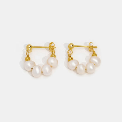 Celine Hoop Earrings with a Pearl Finish
