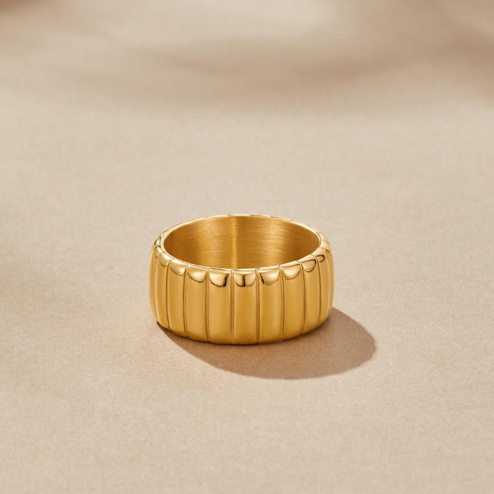 Calira Wide Weighted Gold-Tone Band Ring