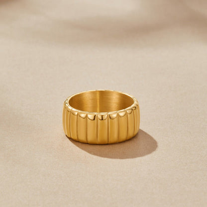 Calira Wide Weighted Gold-Tone Band Ring
