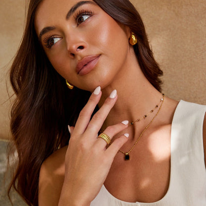 Calira Wide Weighted Gold-Tone Band Ring