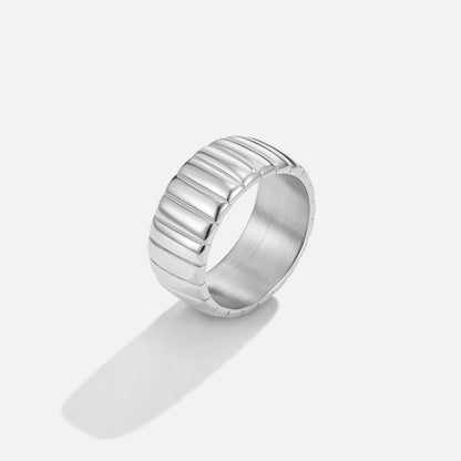 Calira Wide Silver-Tone Ring with a Rounded Band