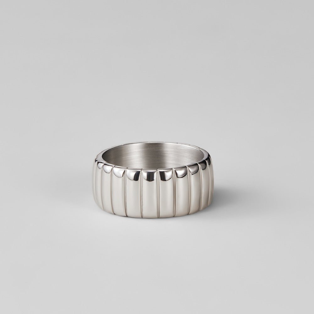 Calira Wide Silver-Tone Ring with a Rounded Band