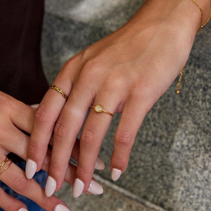 Clara Single Teardrop Stone Slender Band Ring