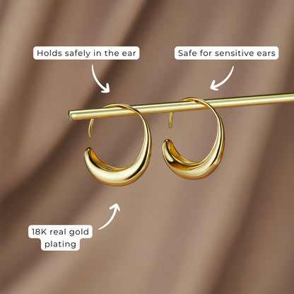 Lightweight Everyday Drop Hoop Earrings