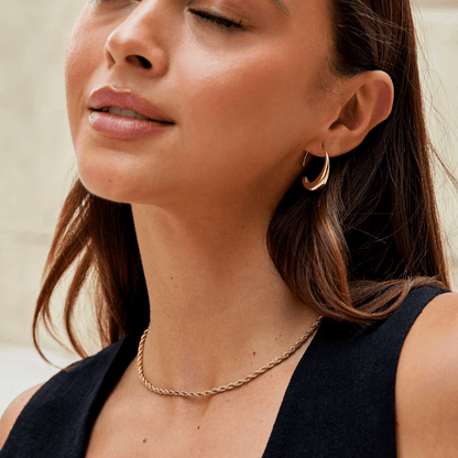 Lightweight Everyday Drop Hoop Earrings