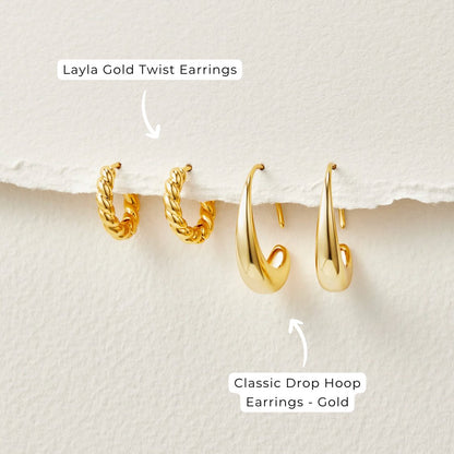 Lightweight Everyday Drop Hoop Earrings