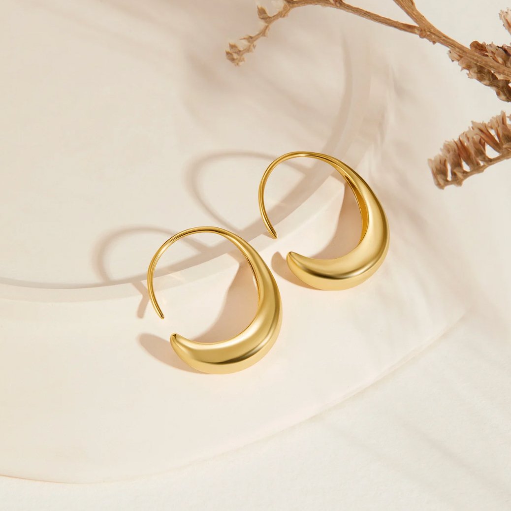 Lightweight Everyday Drop Hoop Earrings
