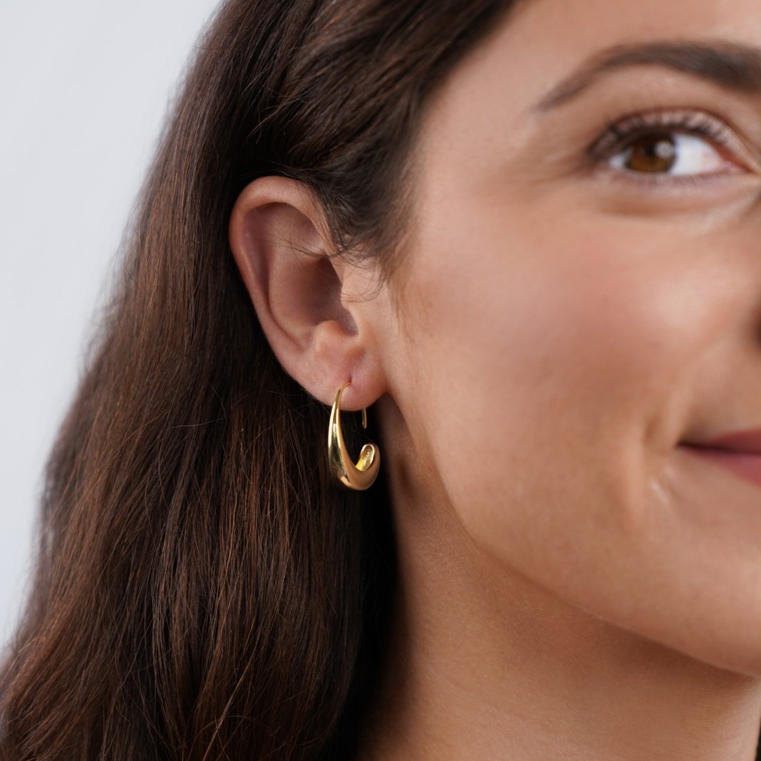Lightweight Everyday Drop Hoop Earrings