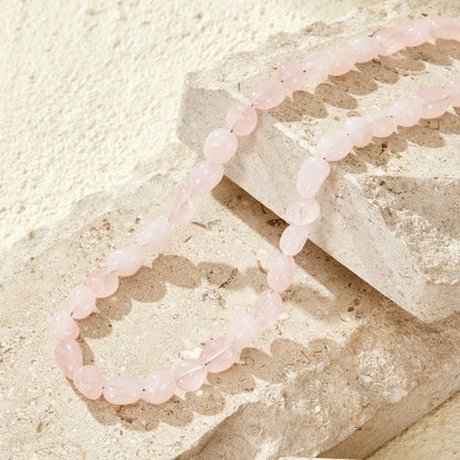 Blush Coral Toned Stone Pendant Necklace
