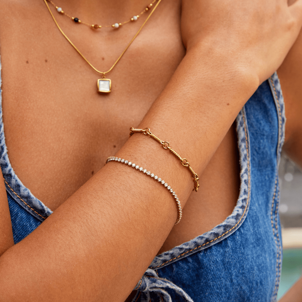 Cordelia Crystal Line Gold-Tone Bracelet