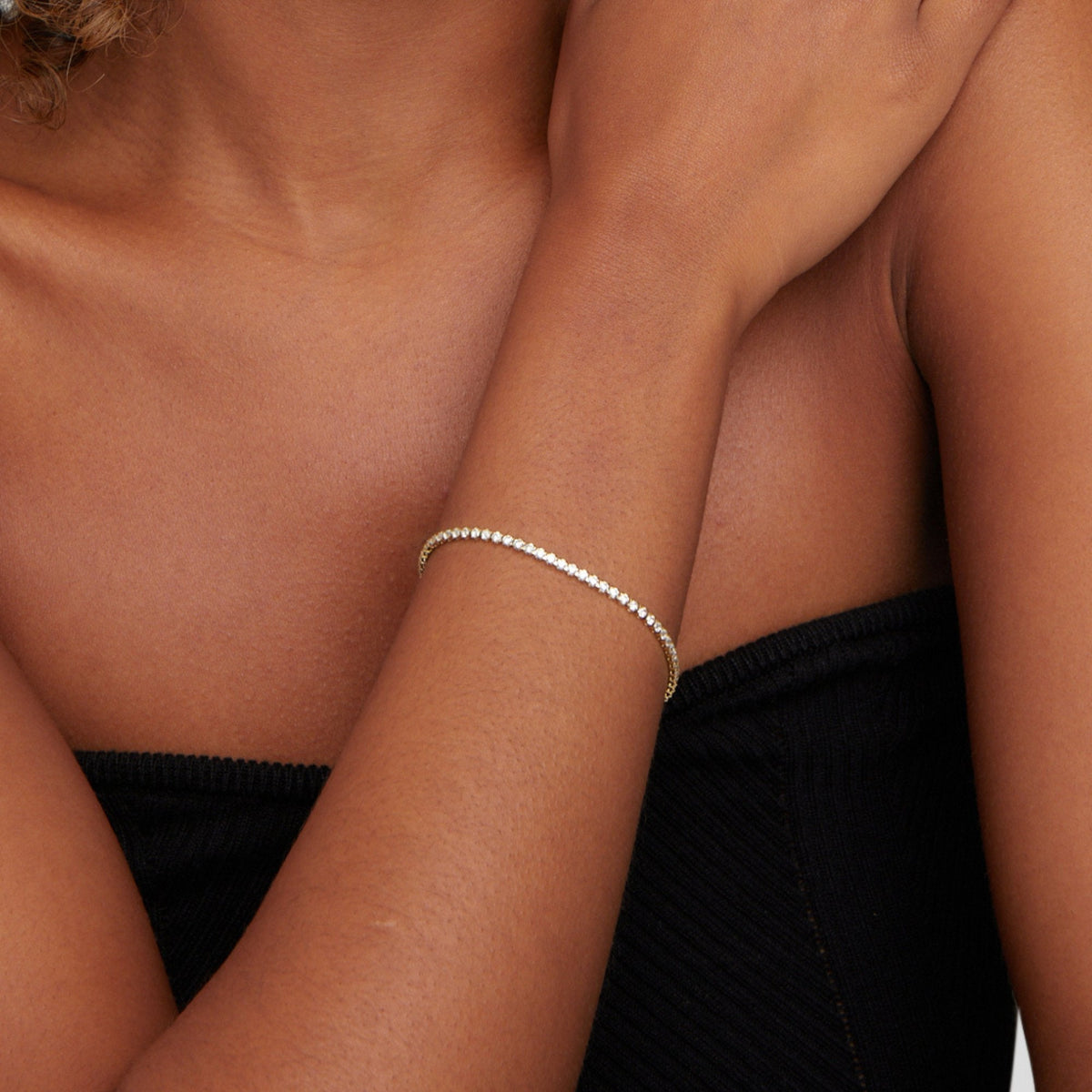 Cordelia Cubic Zirconia Silver-Tone Line Bracelet