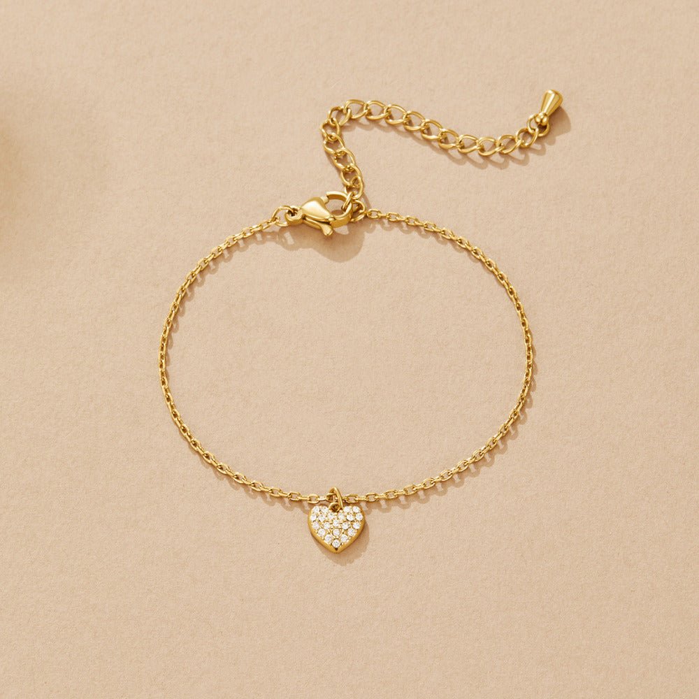 Small Heart Charm Bracelet