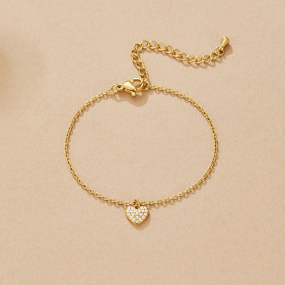 Small Heart Charm Bracelet