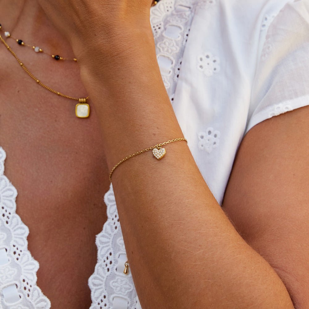 Small Heart Charm Bracelet
