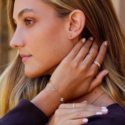 Petite Daisy Flower Crystal Stud Earrings