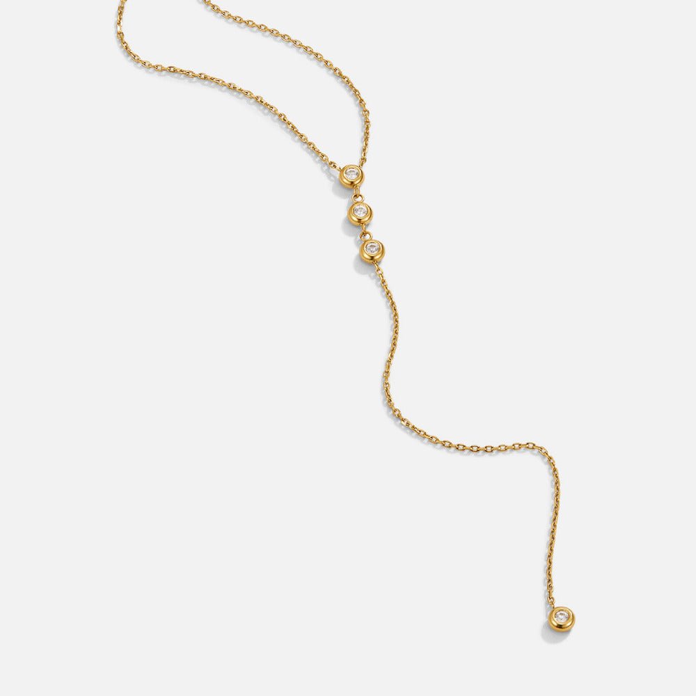 Eve Crystal-Tipped Lariat Necklace
