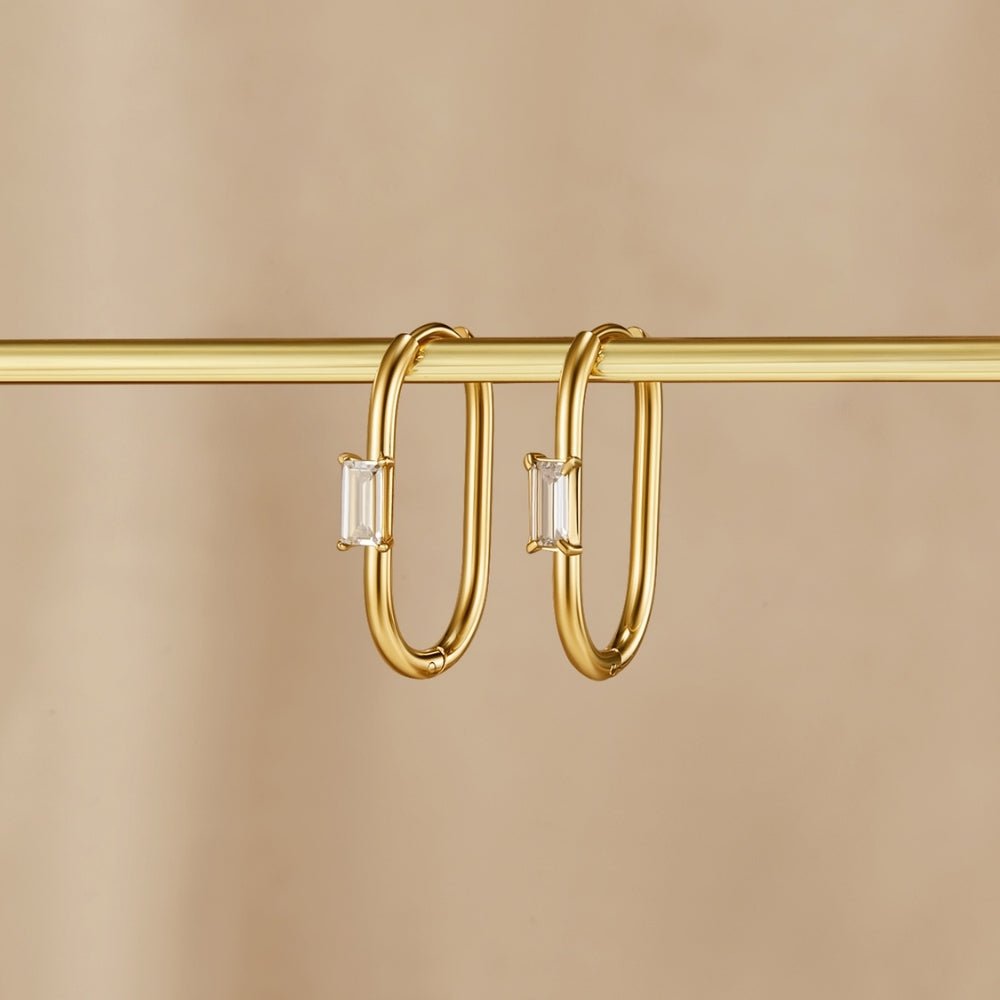 Diana Crystal Lined Gold-Tone Hoop Earrings