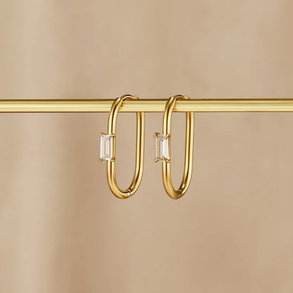 Diana Crystal Lined Gold-Tone Hoop Earrings