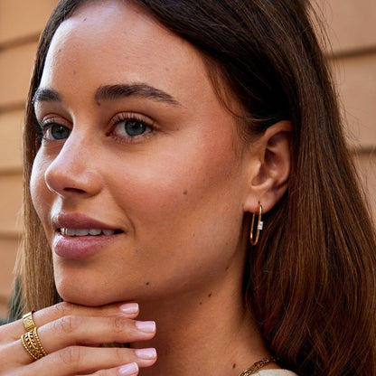 Diana Crystal Lined Gold-Tone Hoop Earrings
