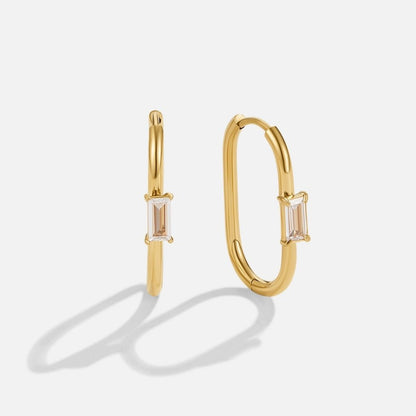 Diana Crystal Lined Gold-Tone Hoop Earrings