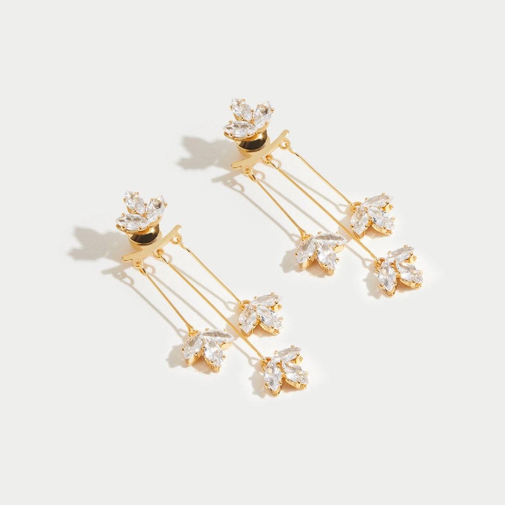 Lotus Waterfall Earrings in Cascading Crystal