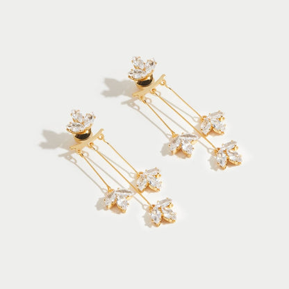 Lotus Waterfall Earrings in Cascading Crystal