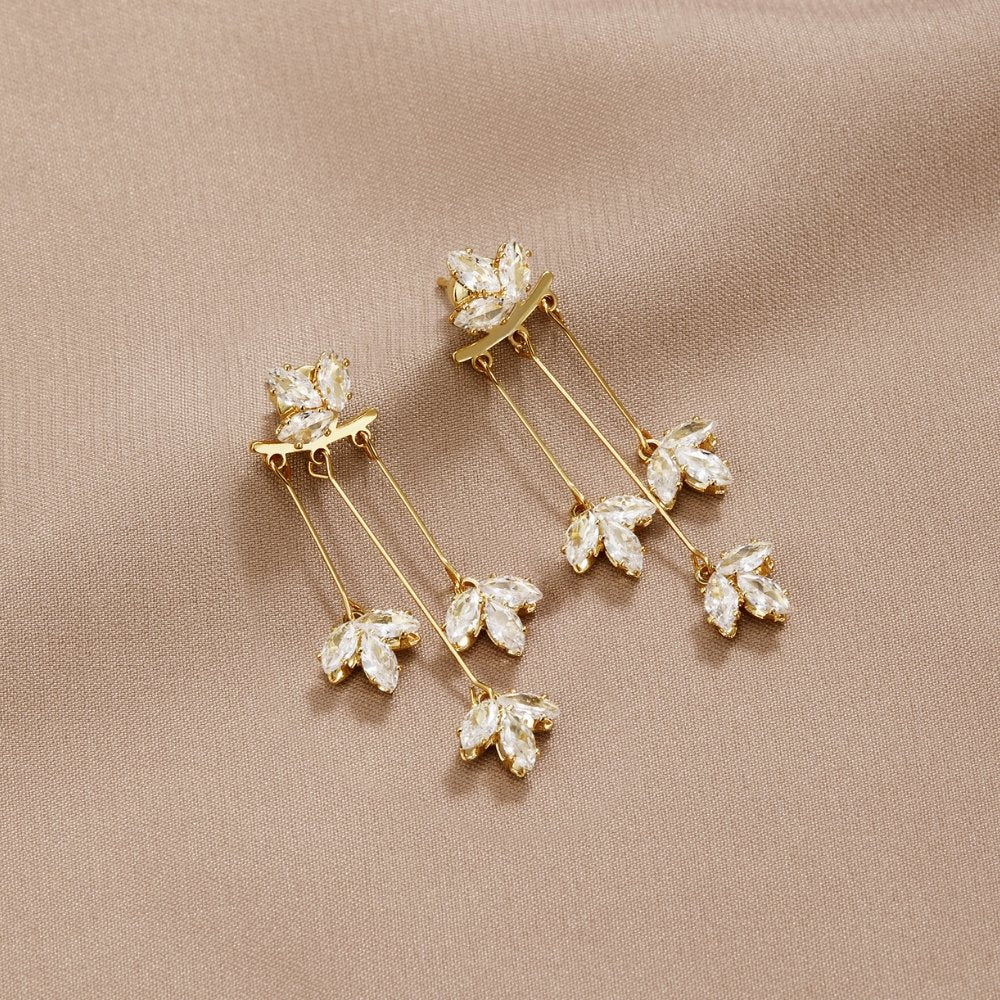 Lotus Waterfall Earrings in Cascading Crystal