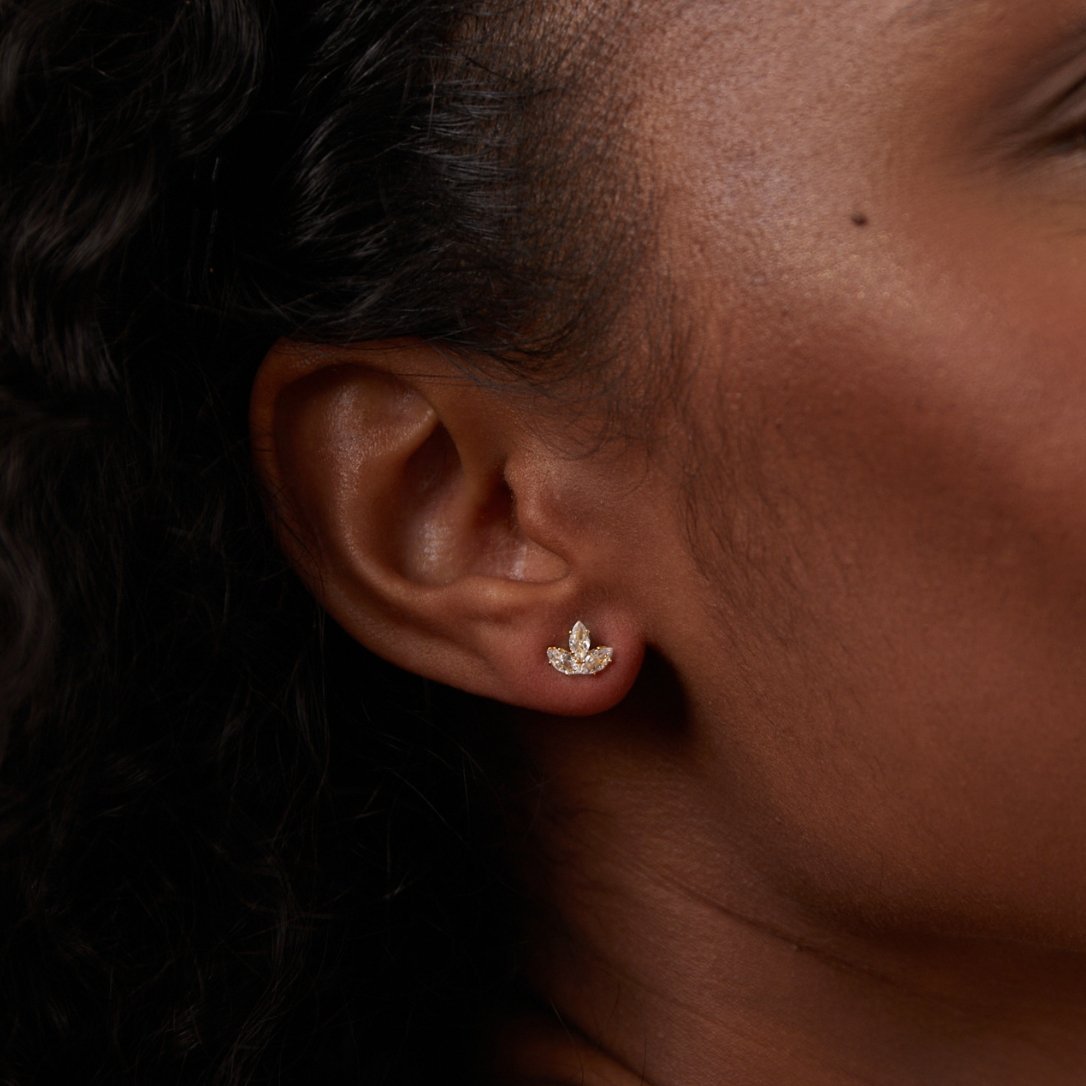 Lotus Waterfall Earrings in Cascading Crystal