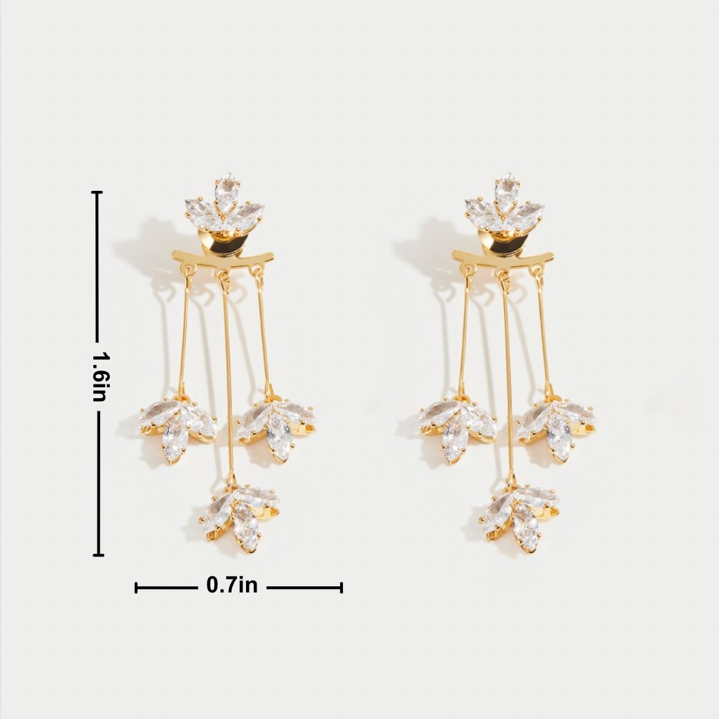 Lotus Waterfall Earrings in Cascading Crystal