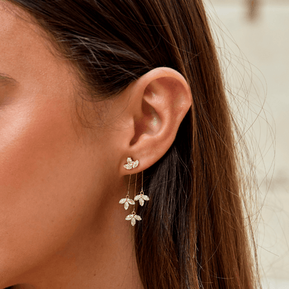 Lotus Waterfall Earrings in Cascading Crystal