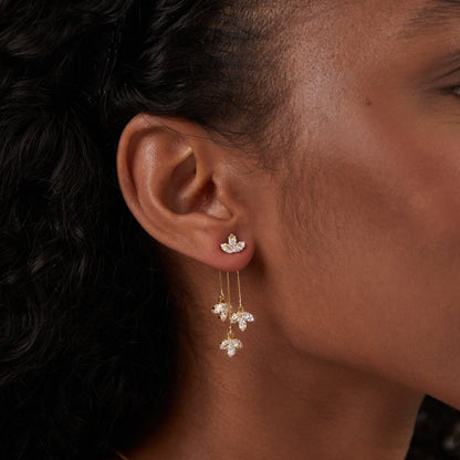 Lotus Waterfall Earrings in Cascading Crystal