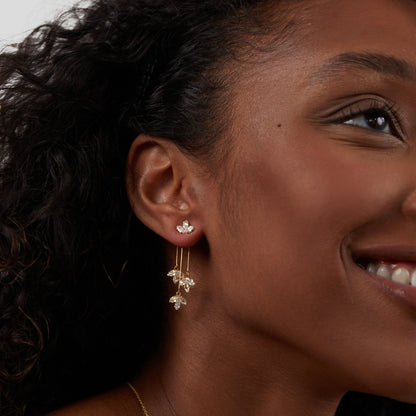 Lotus Waterfall Earrings in Cascading Crystal