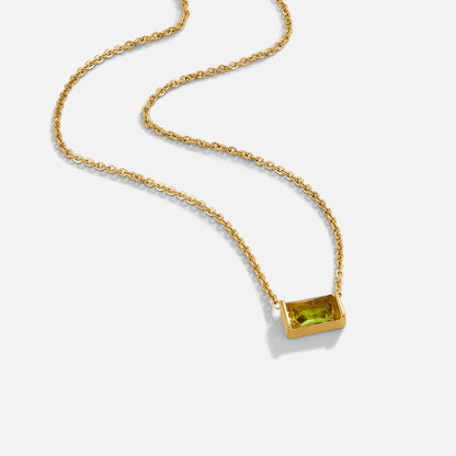 Soft Green Crystal Drop Pendant Necklace