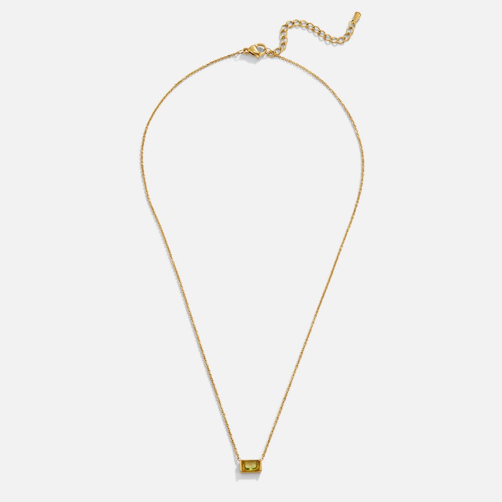 Soft Green Crystal Drop Pendant Necklace