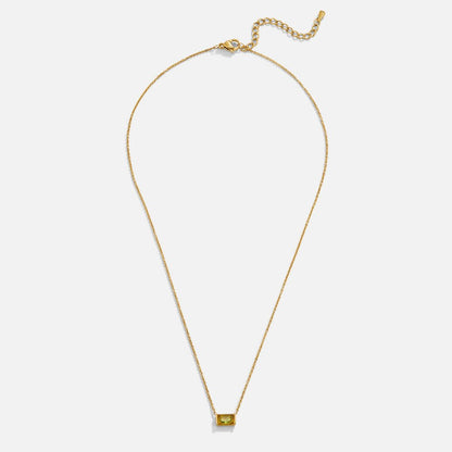 Soft Green Crystal Drop Pendant Necklace