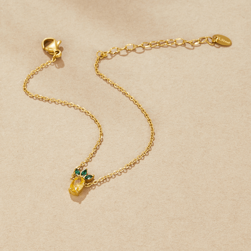 Little Pineapple Crystal Charm Bracelet