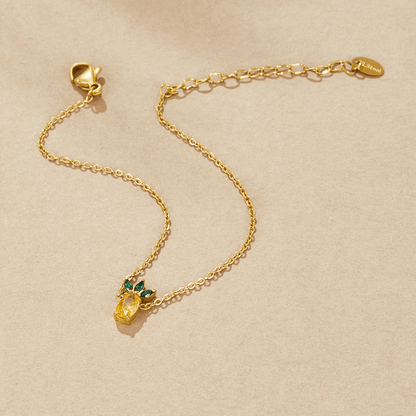 Little Pineapple Crystal Charm Bracelet