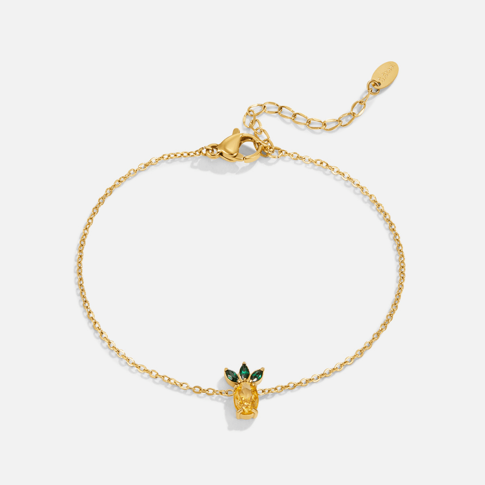 Little Pineapple Crystal Charm Bracelet