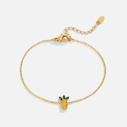 Little Pineapple Crystal Charm Bracelet