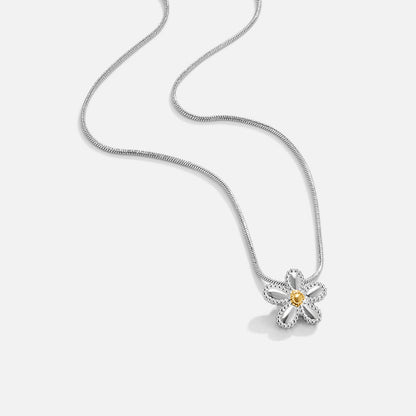 Small Daisy Flower Charm Pendant Necklace