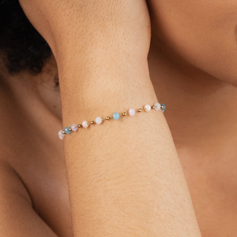 Dalia Smooth Stone-Look Round Bead Bracelet
