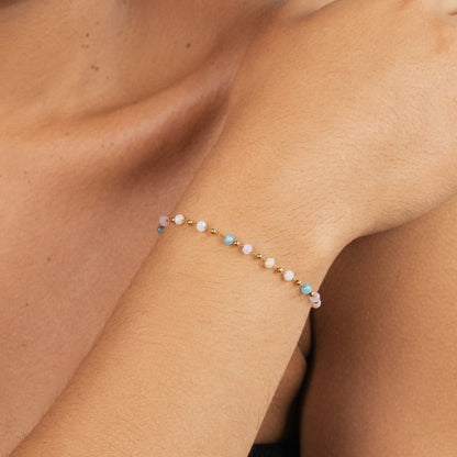 Dalia Smooth Stone-Look Round Bead Bracelet
