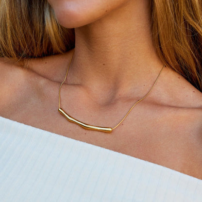 Deana Bamboo Link Gold-Tone Chain Necklace