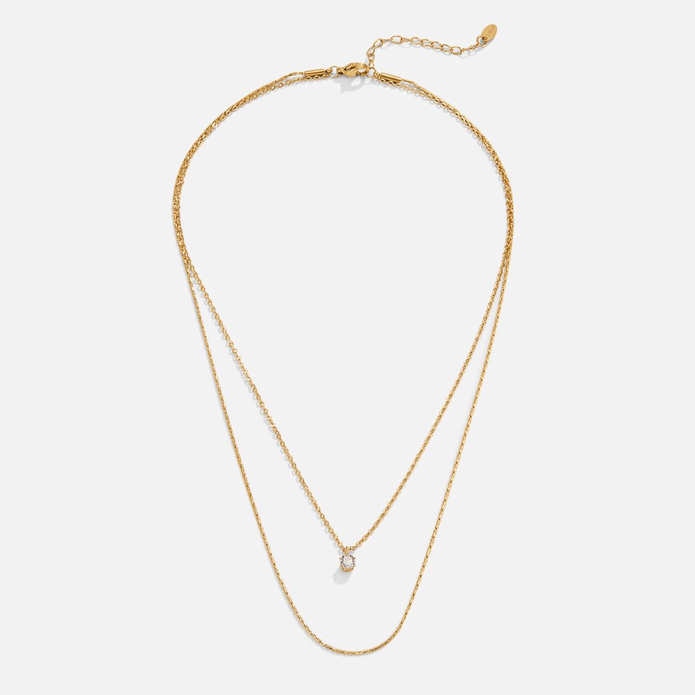 Dina Crystal Two-Strand Gold-Tone Necklace