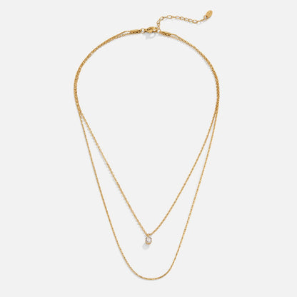 Dina Crystal Two-Strand Gold-Tone Necklace