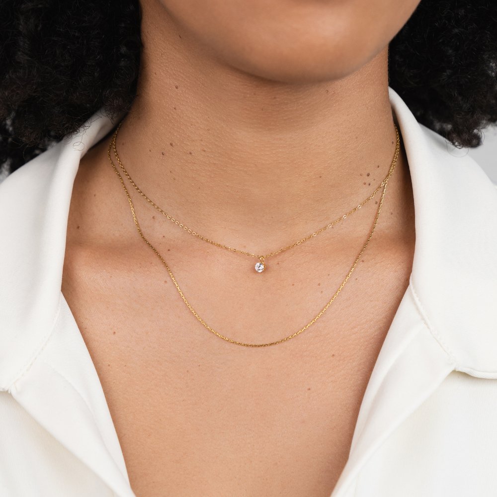 Dina Crystal Two-Strand Gold-Tone Necklace